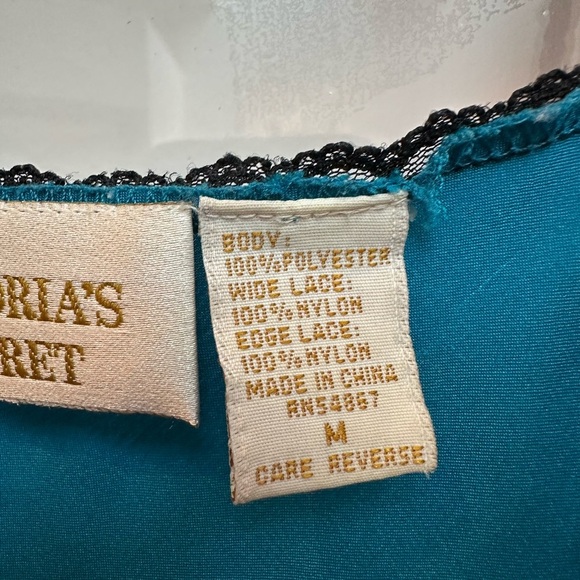 Vintage Victoria’s Secret Gold Label Teddy & Robe Set Size Medium M Ocean Blue - Picture 10 of 15